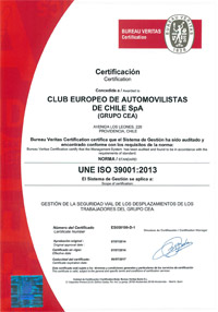 Certificacin de la norma ISO 39001 de seguridad vial CEA CHILE