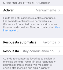 ¿Cómo personalizar la función de “No molestar al conducir”?