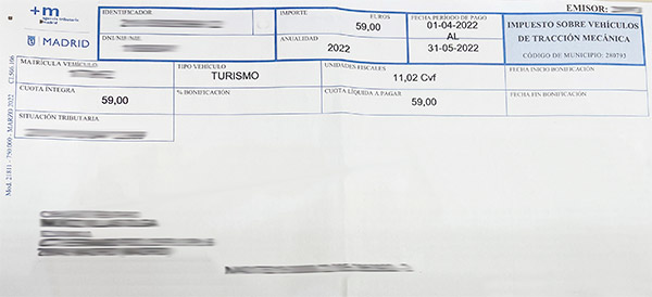 pago del impuesto de circulación en madrid